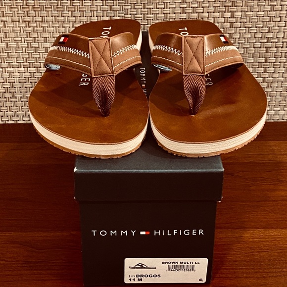 Tommy Hilfiger Brown Drogo Flip Flop Sandals 11 - Picture 8 of 8